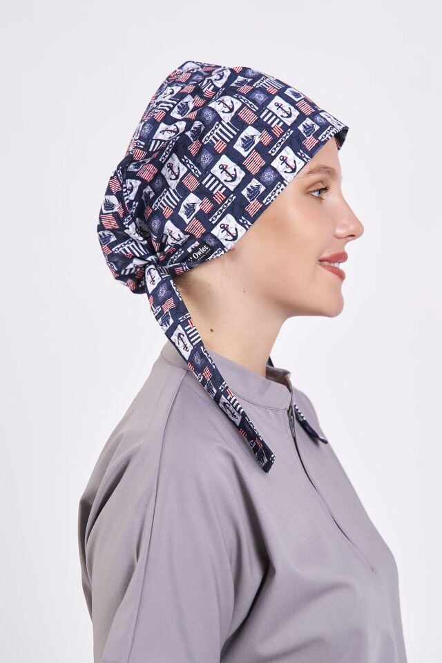 Sea-themed Surgical Hijab Bonnet