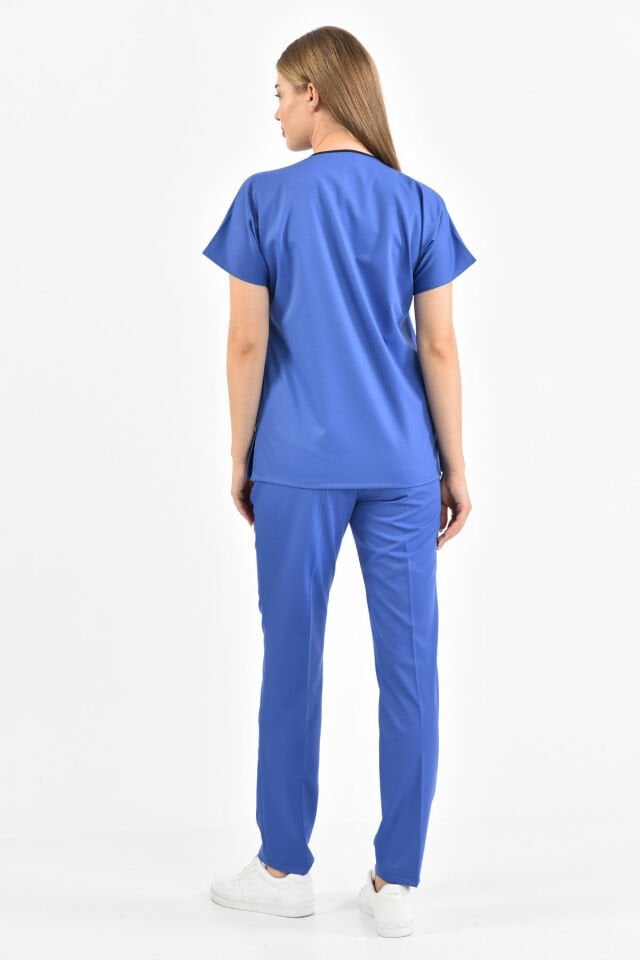 Likralı Mavi Cerrahi Takım