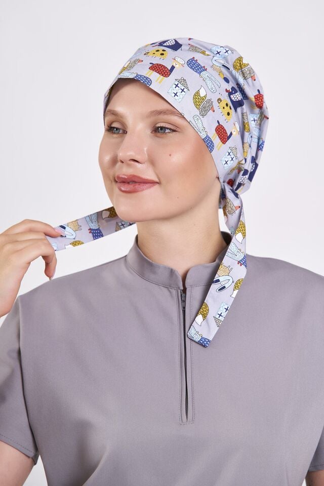 Çizgi Karakterler Gri Tesettür Bone