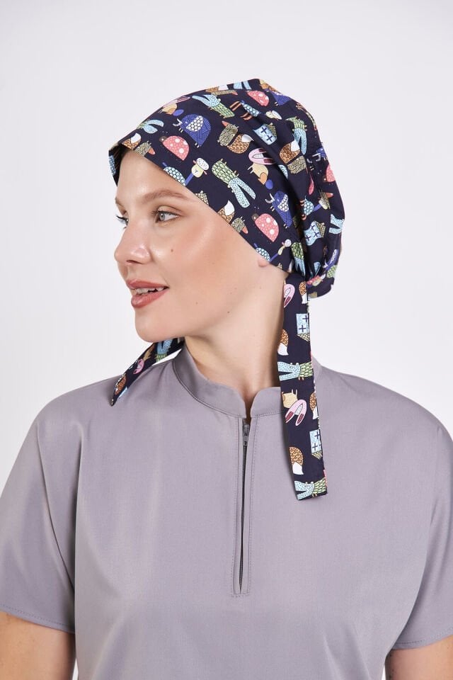 Çizgi Karakterler Lacivert Tesettür Bone