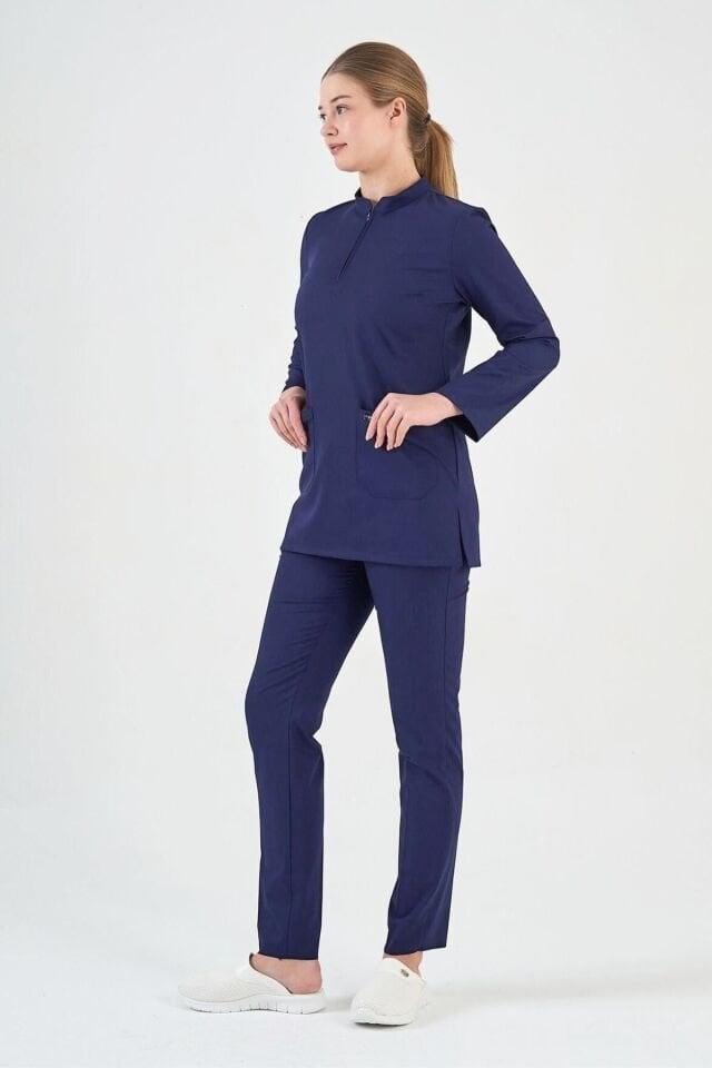 Likralı Lacivert - Patriot Blue Tunik Boy Takım - Owlet Medikal