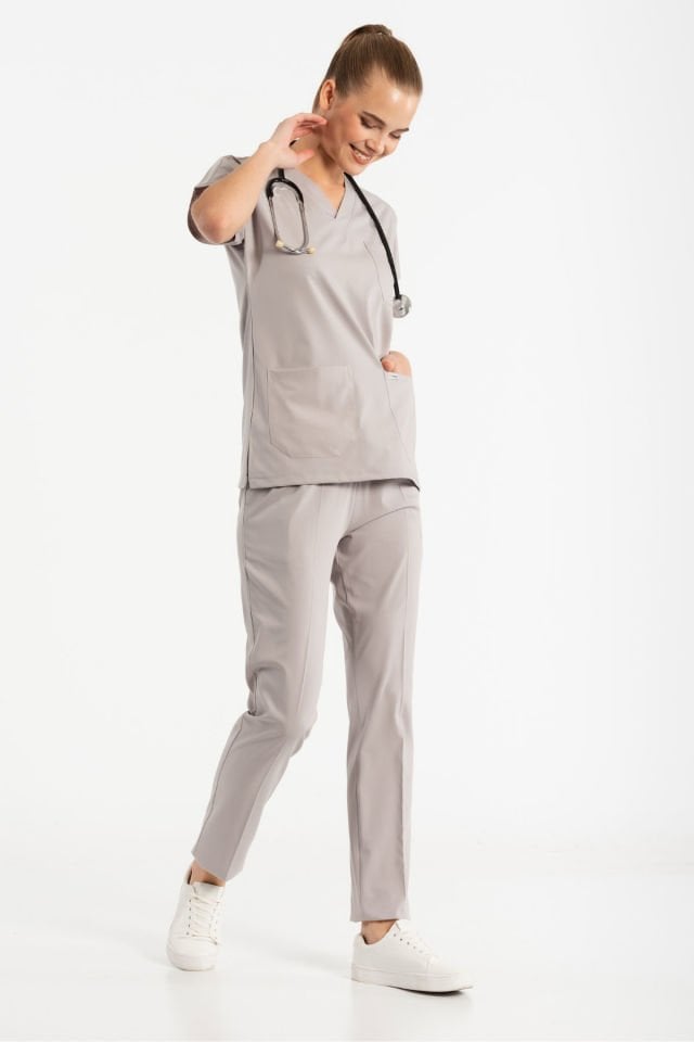 Lycra Light Gray Nurse Surgical Team Jerseys