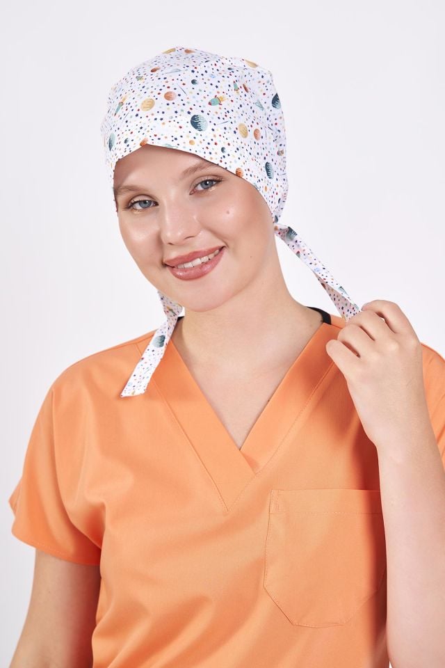 Gezegenler Desenli Cerrahi Tesettür Bone