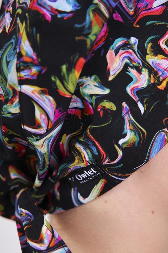 Sulu Boya Desenli Cerrahi Tesettür Bone