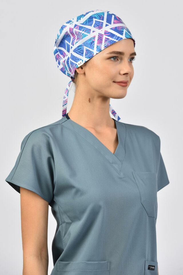 Renkli Yapraklar Desenli Geometrik Bone