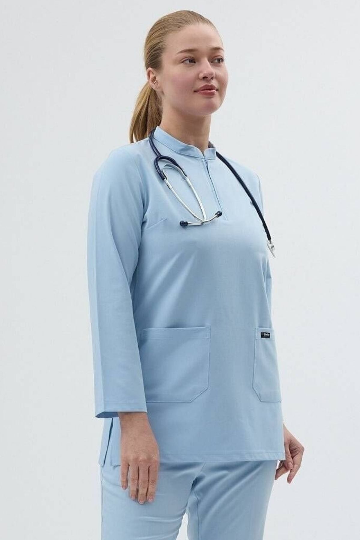 Likralı Bebe Mavisi Tunik Tek Üst