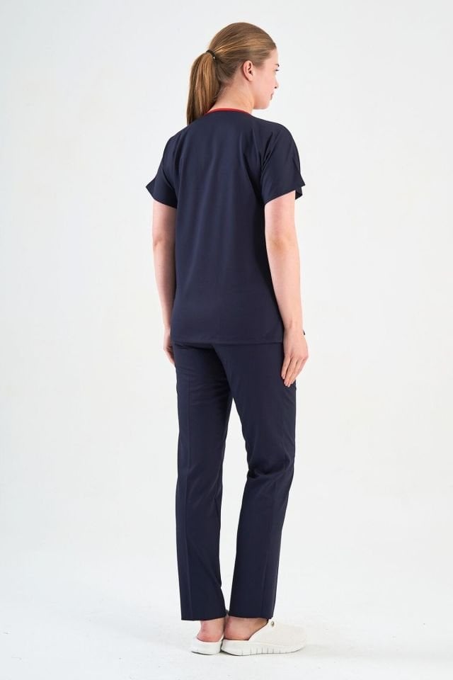 Likralı Koyu Lacivert Cerrahi Forma Takım