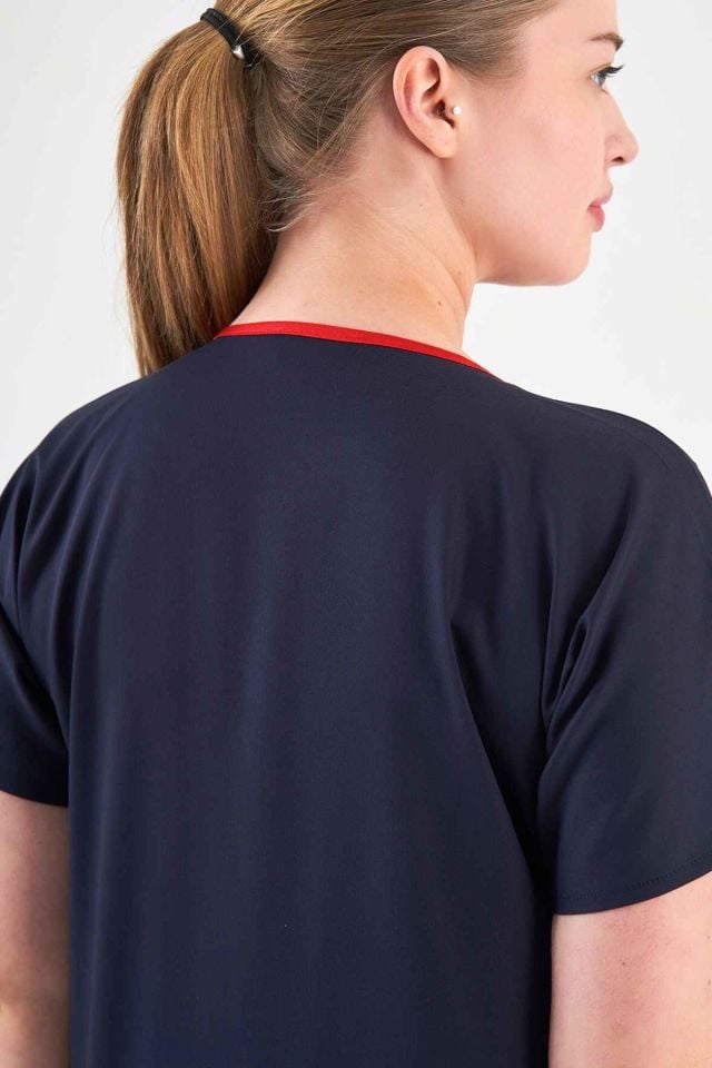 Likralı Koyu Lacivert Cerrahi Forma Takım