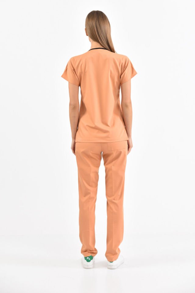 Likralı Camel Cerrahi Takım