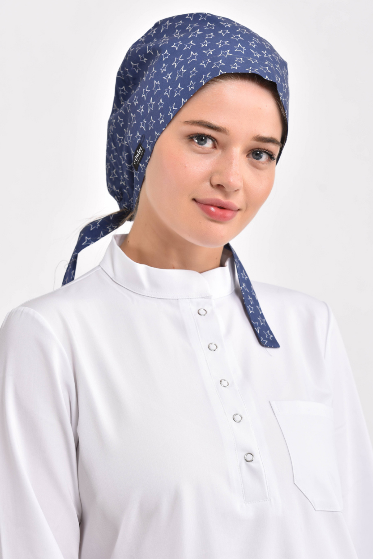 Yıldızlar Desenli Lacivert Tesettür Bone