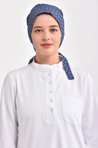 Yıldızlar Desenli Lacivert Tesettür Bone