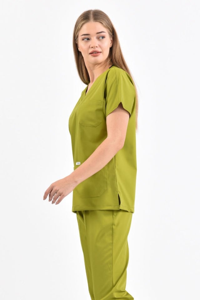 Likralı Yağ Yeşili Üst