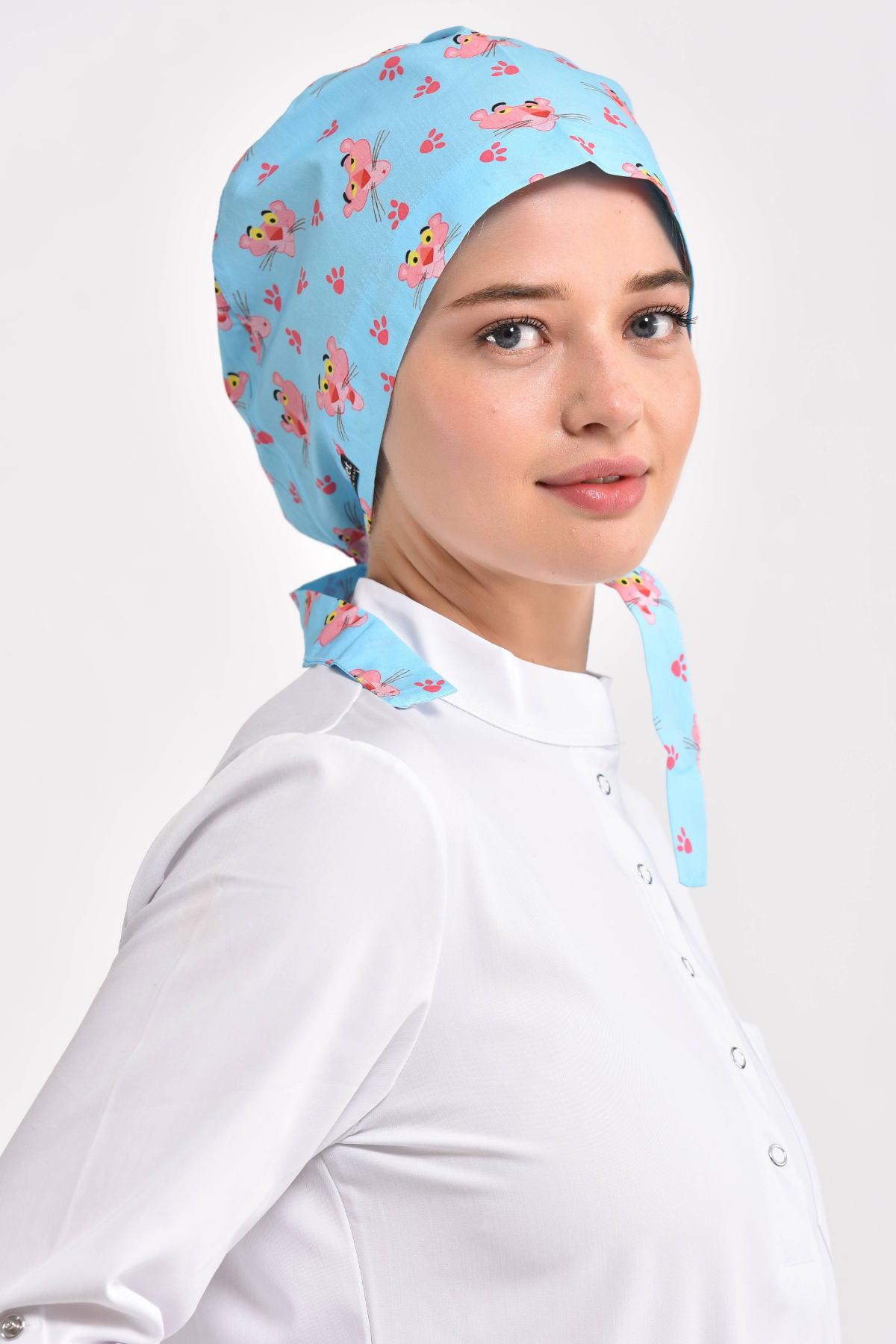 Pembe Panter Figürlü Tesettür Bone