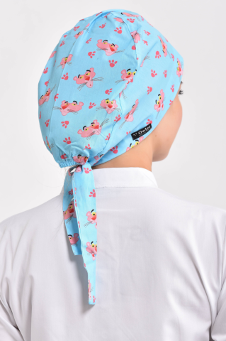 Pembe Panter Figürlü Tesettür Bone