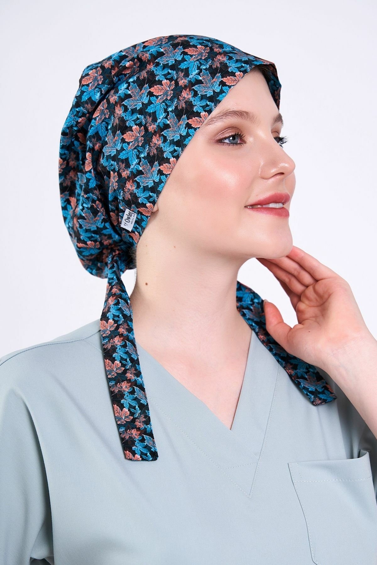 Çınar Yaprakları Desenli Cerrahi Tesettür Bone