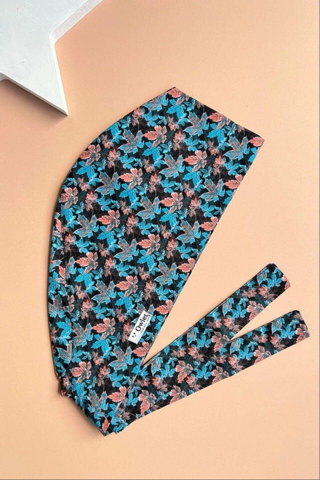 Çınar Yaprakları Desenli Cerrahi Tesettür Bone