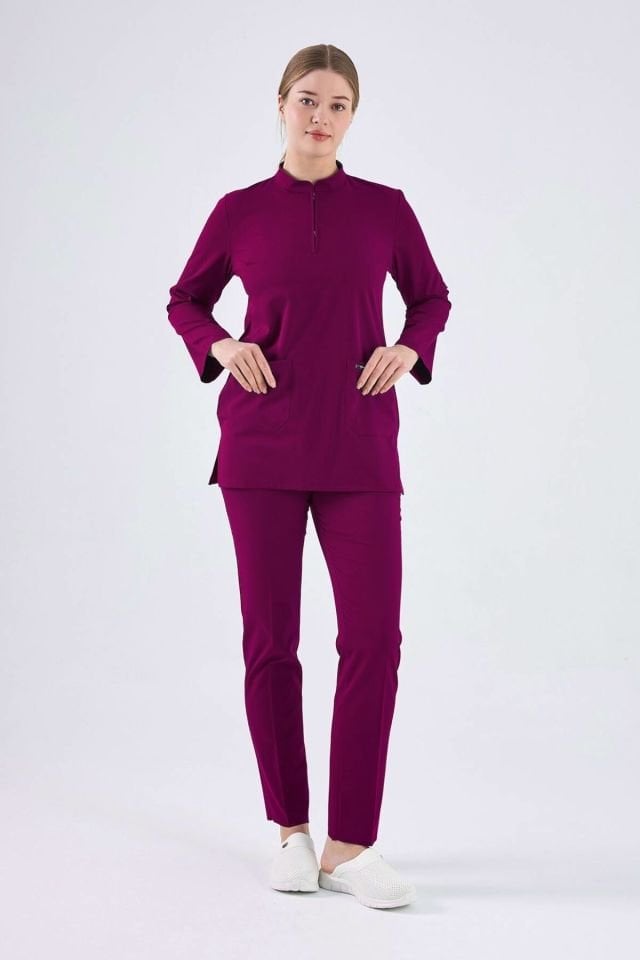 Likralı Vişne Tunik Boy Takım