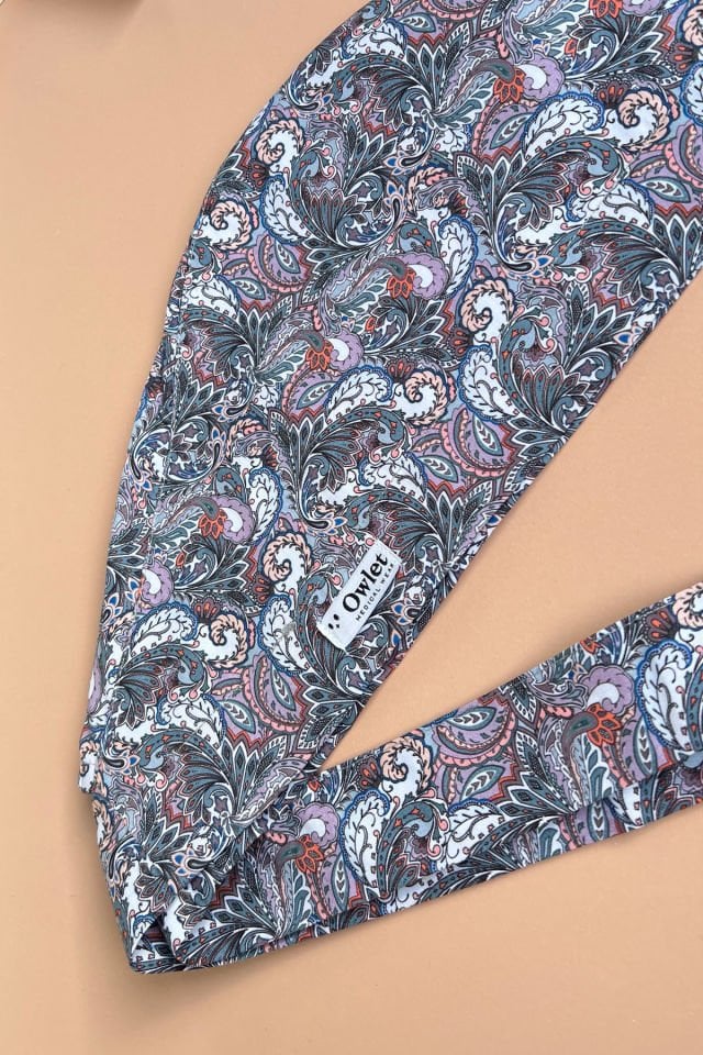 Gri Şal Desenli Cerrahi Tesettür Bone