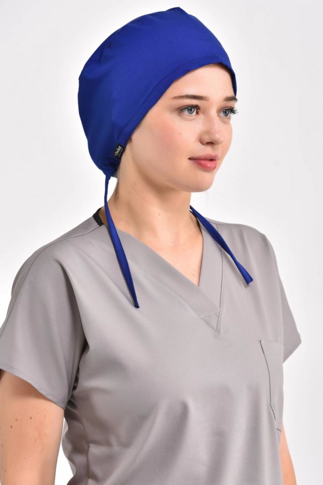 Likralı Saks Mavisi Cerrahi Bone