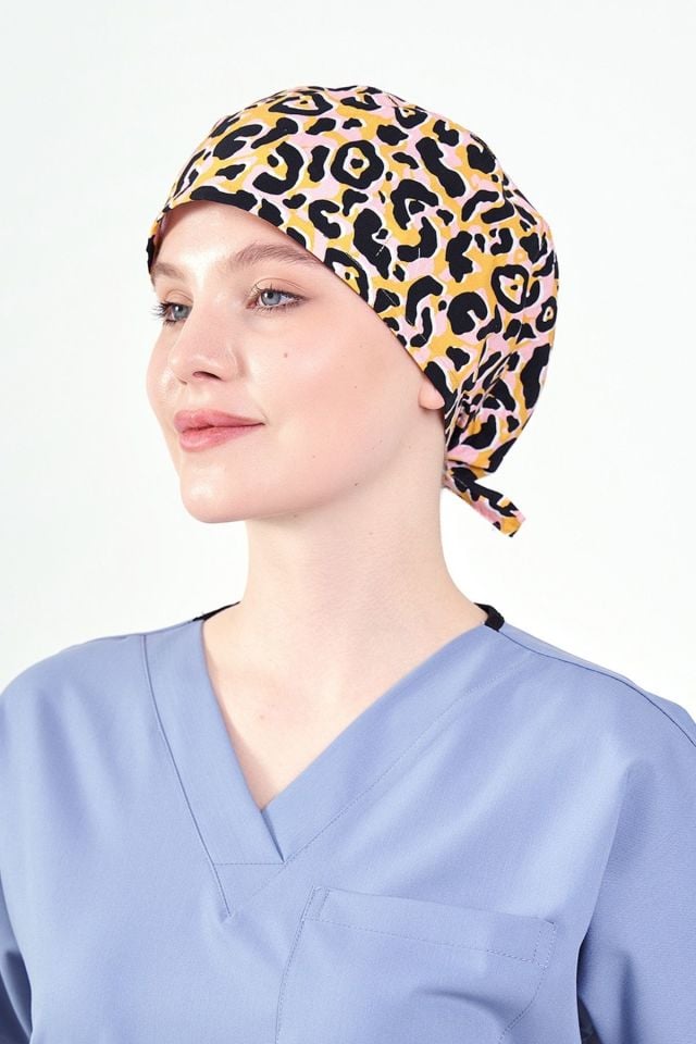 Leopar Desenli Sarı Cerrahi Bone