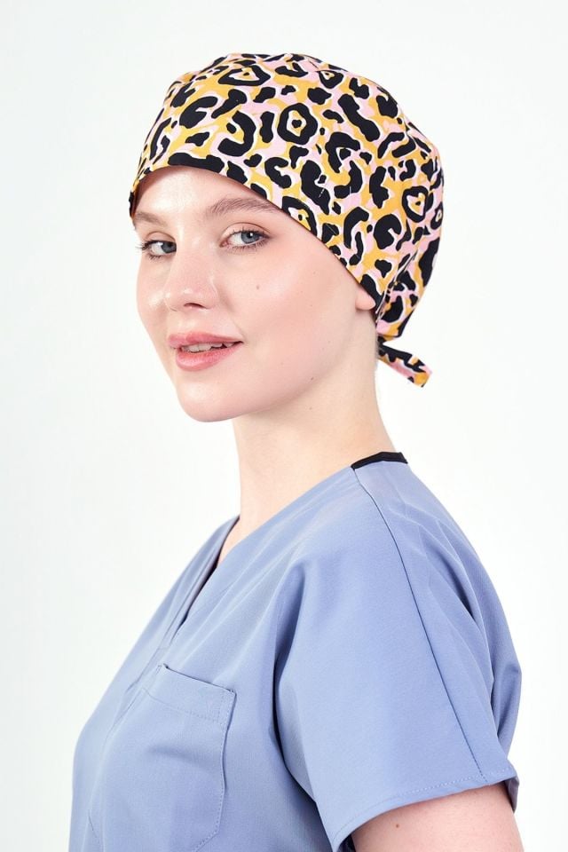 Leopar Desenli Sarı Cerrahi Bone
