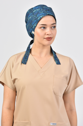 Blue Fish Surgical Hijab Bonnet