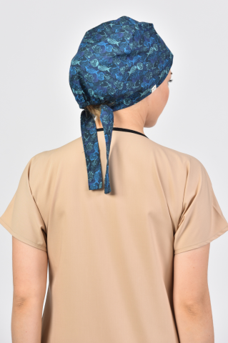 Blue Fish Surgical Hijab Bonnet