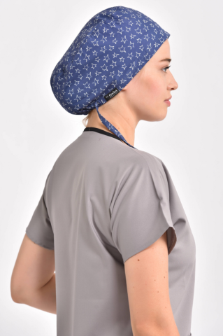 Yıldızlar Desenli Lacivert Cerrahi Bone