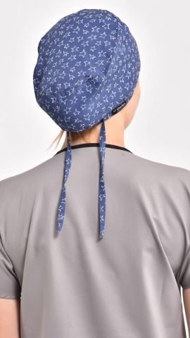 Yıldızlar Desenli Lacivert Cerrahi Bone