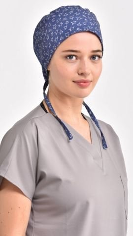 Yıldızlar Desenli Lacivert Cerrahi Bone
