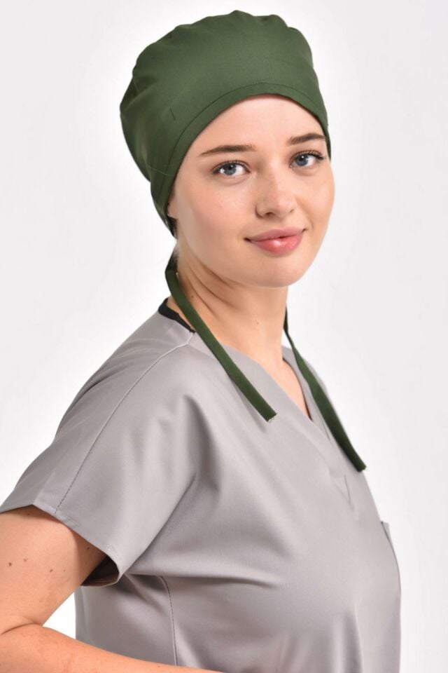 Likralı Haki Yeşili Cerrahi Bone