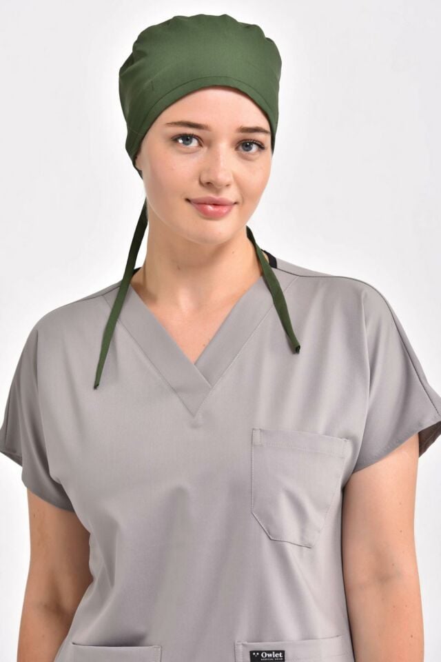 Likralı Haki Yeşili Cerrahi Bone