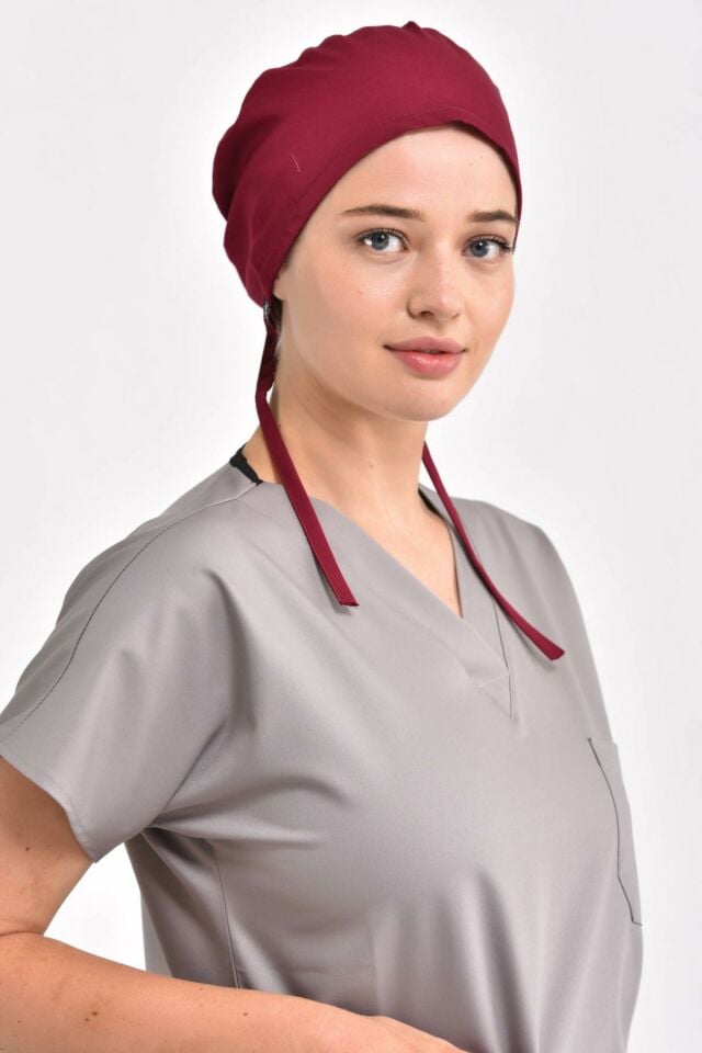 Likralı Bordo Cerrahi Bone