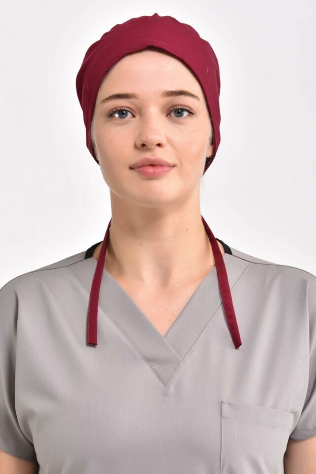 Likralı Bordo Cerrahi Bone