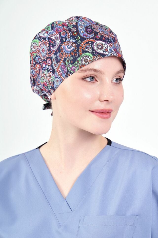 Renkli Şal Desenli Cerrahi Bone