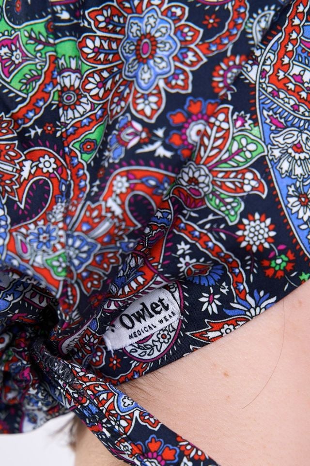 Renkli Şal Desenli Cerrahi Tesettür Bone