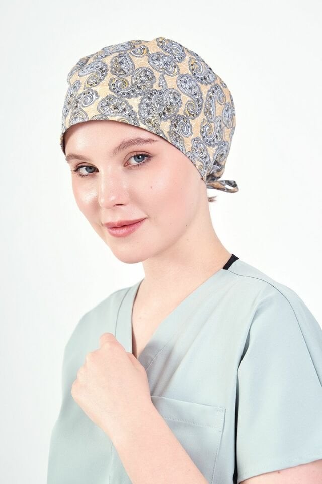 Sarı Şal Desenli Cerrahi Bone