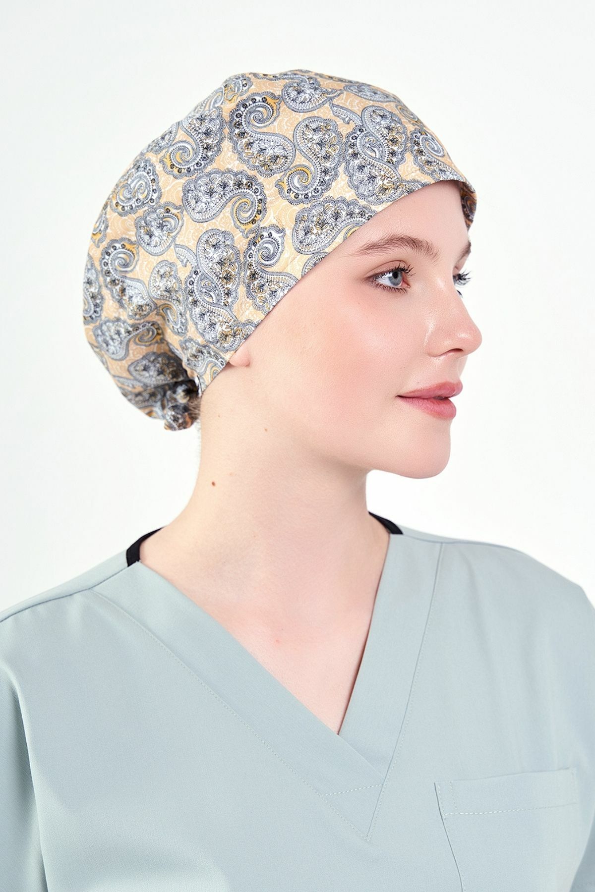 Sarı Şal Desenli Cerrahi Bone