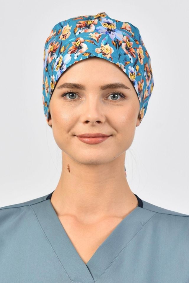 Хирургическая шапочка «Весенние цветы»
