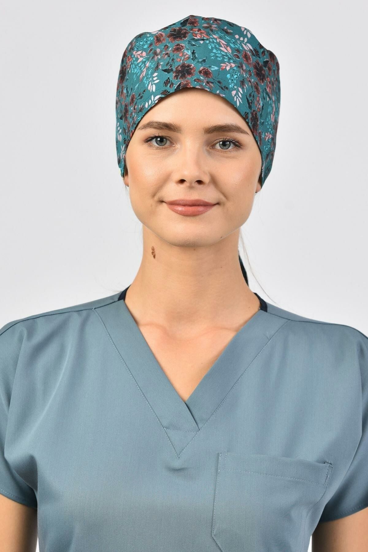 Yapraklar Desenli Yeşil Bone - Owlet Medikal
