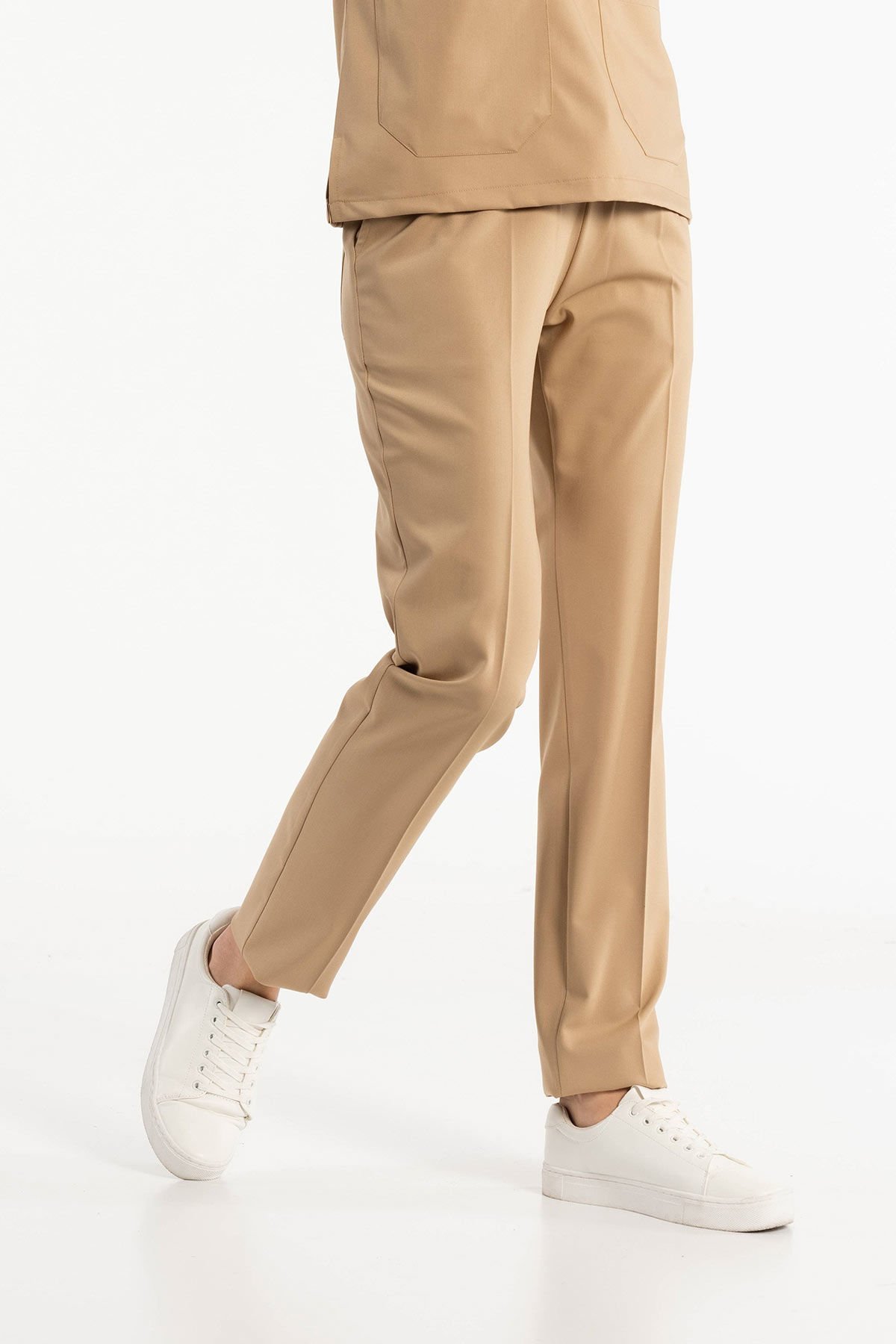 Bej Likralı Cerrahi Pantolon