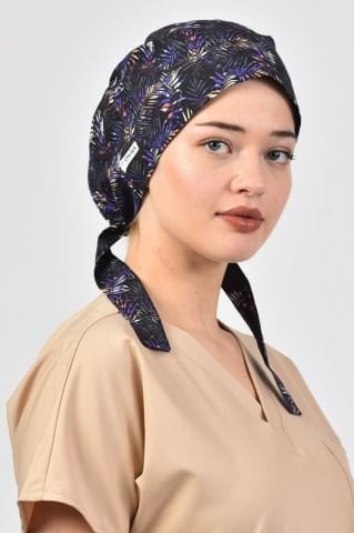 Palmiye Yaprakları Desenli Tesettür Bone