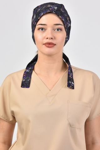 Palmiye Yaprakları Desenli Tesettür Bone