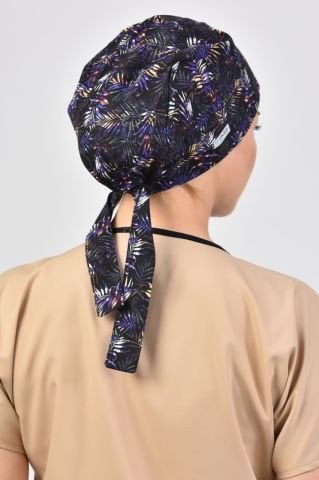 Palmiye Yaprakları Desenli Tesettür Bone