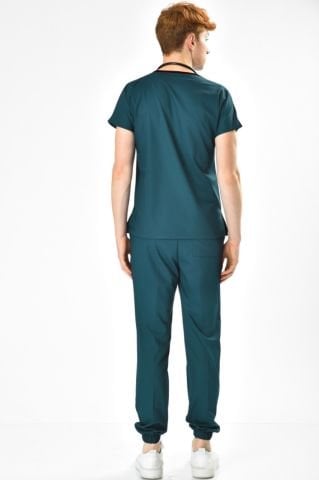 Koyu Petrol Yeşili Paça Lastikli Likralı Takım