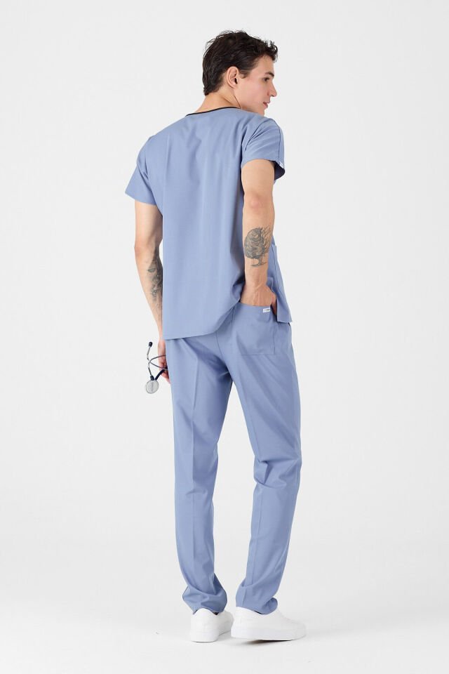 Likralı Buz Grisi Scrubs Forma